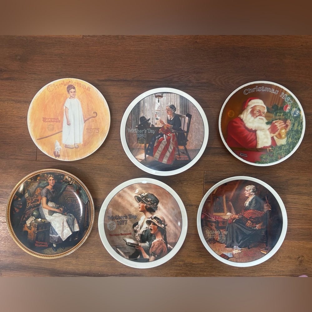Norman Rockwell Lit Plates (6)